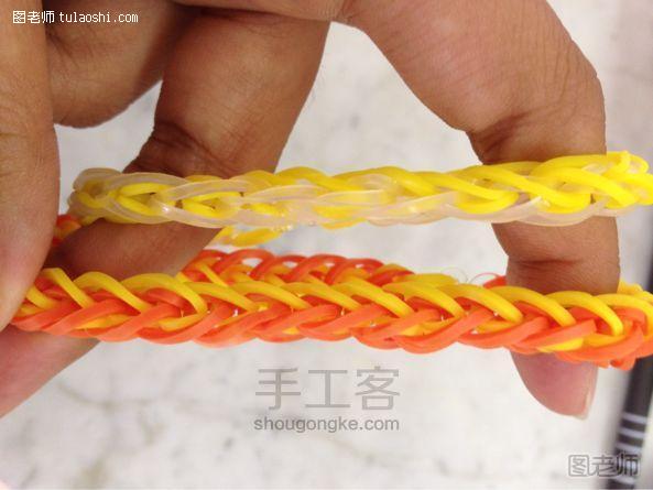 橡皮筋手链 超详细编织原创教程  彩虹织机 第32步