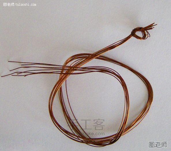 手工铜线编织八股辫手镯 第2步