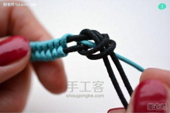 两股绳做的手链，马上就会被变身成为手链达人 第7步