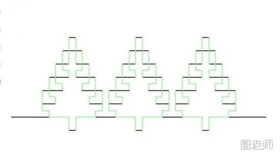 步骤7:三棵圣诞树立体贺卡参考模板