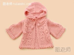 韩版宝宝连帽小外套的编织教程