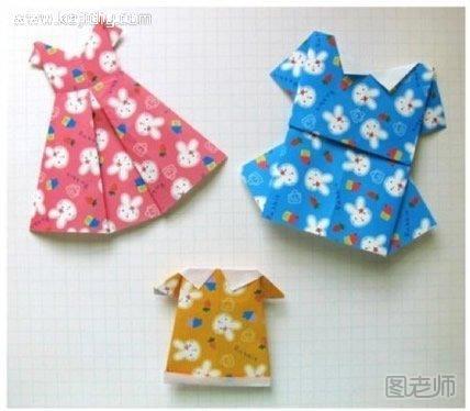 折纸女生连衣裙 女生衣服裙子的折法- www.kejidiy.com