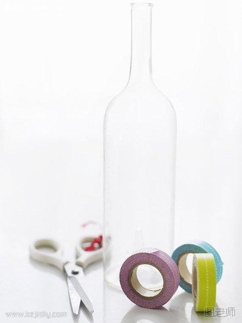 玻璃瓶废物利用 简单手工制作漂亮花瓶- www.kejidiy.com
