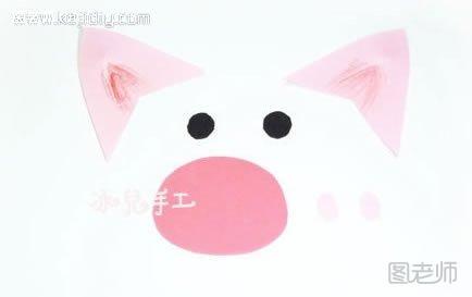 折纸制作粉红小猪扇子- www.kejidiy.com