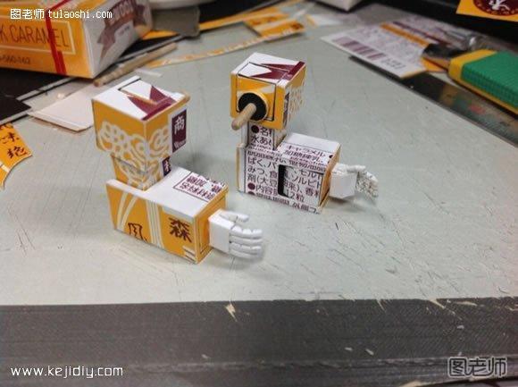 牛奶盒饮料纸盒手工制作变形金刚机器人玩具- www.kejidiy.com