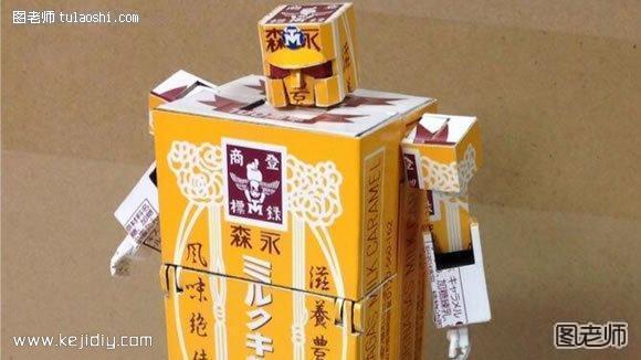 牛奶盒饮料纸盒手工制作变形金刚机器人玩具- www.kejidiy.com