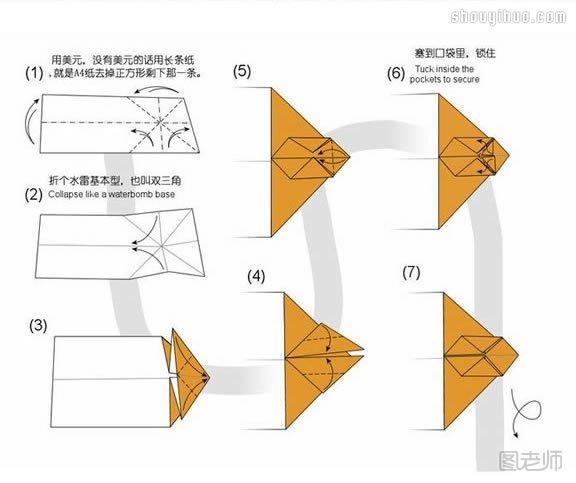 蜗牛的折法图解 手工折纸蜗牛步骤教程 - www.shouyihuo.com