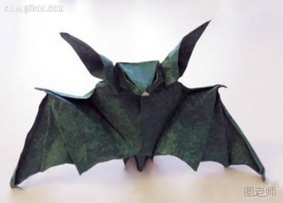 蝙蝠的折法图解 手工折纸蝙蝠步骤教程 - www.shouyihuo.com