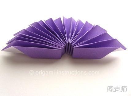 这里得到的组合折纸花从结构上看起来就像是折纸的扇子