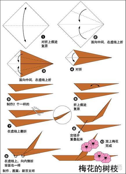梅花的折纸方法