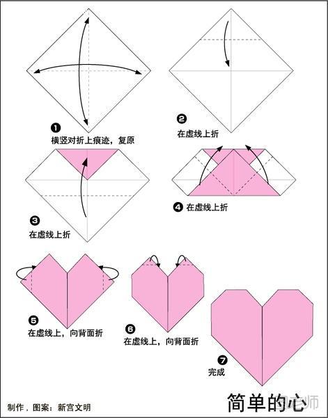 红桃心的折纸方法