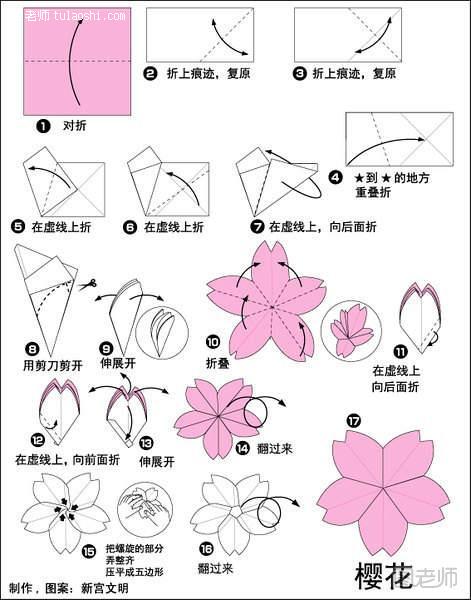 樱花的折纸方法