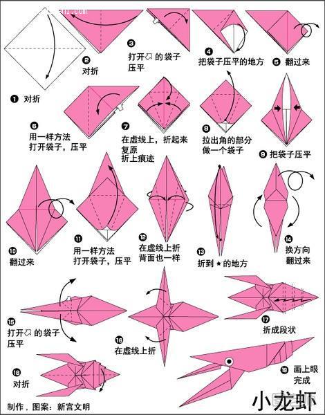 小龙虾的折纸方法