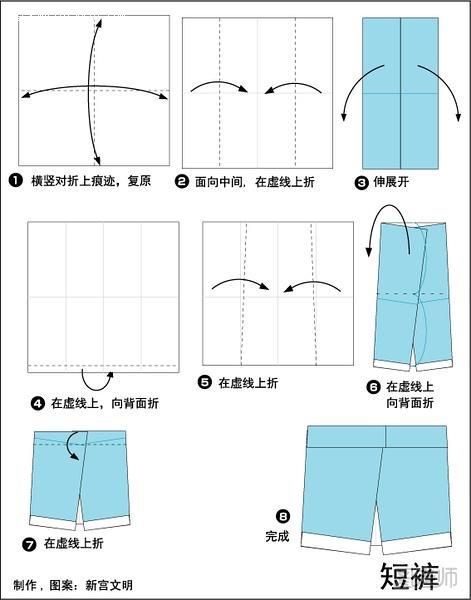 短裤的折纸方法