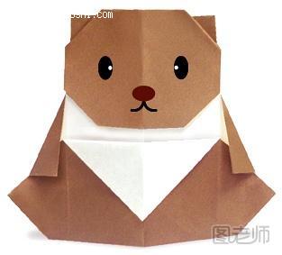 小熊的折纸方法