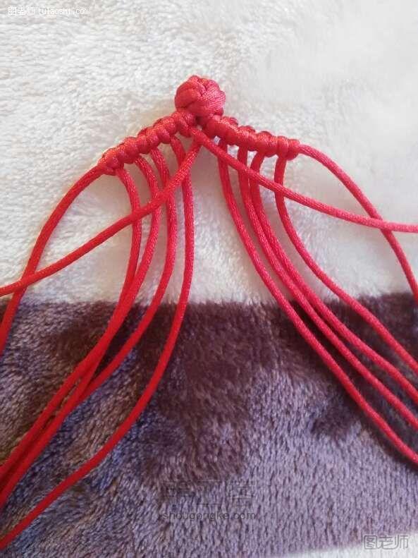 编织diy教程【图文】 斜卷结系列之红绳小鱼编织制作教程