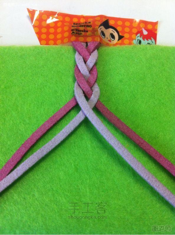编织diy教程【图】 两款简单韓国绒手绳 DIY手工制作教程