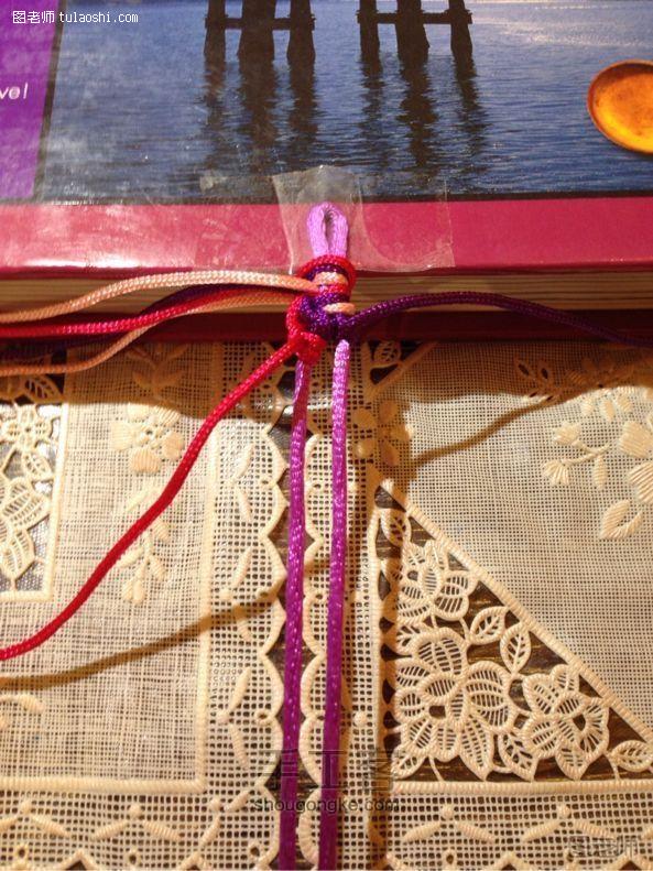 手工编织图片教程 “月半弯”斜卷结手链