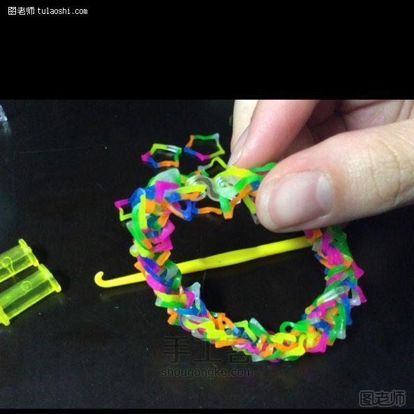【图文】手工编织图片教程 橡皮筋手链星星款 彩虹织机