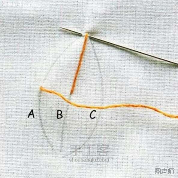 【图】编织教程图解 叶子的绣法