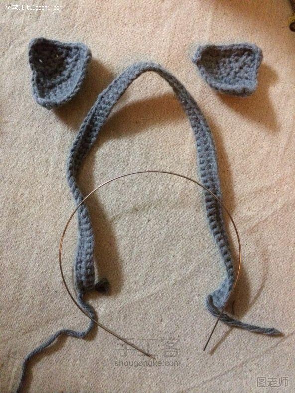 手工编织教程 钩织—卖萌的猫耳朵发箍