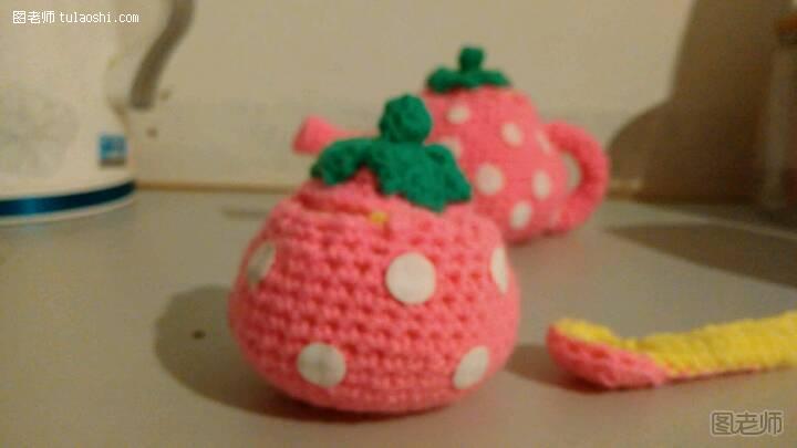 【图文】手工编织教程 甜心草莓之糖罐、小汤匙篇