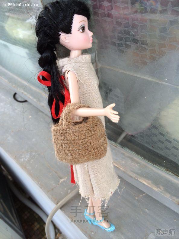 【图】编织diy教程 钩织包包——草编娃用 手工制作