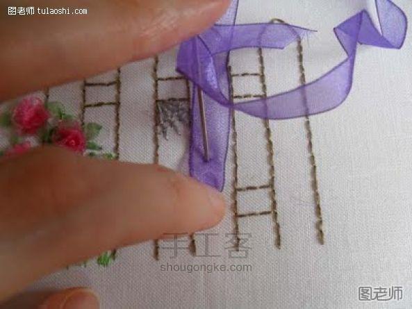 【图】手工编织教程 DIY丝带绣——花园里篱笆下