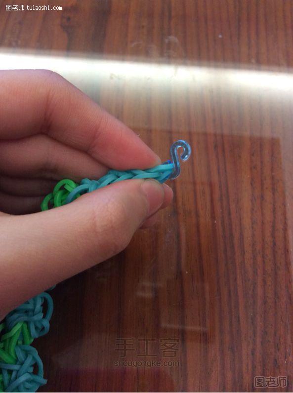 手工编织图片教程 橡皮筋方形手链 彩虹织机