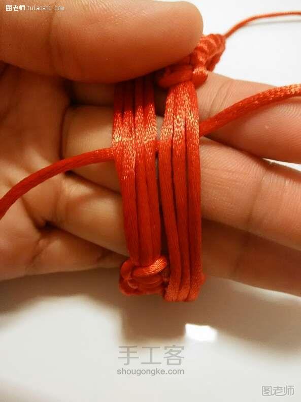 【图】编织教程图解 DIY平结圈圈手镯红绳编法