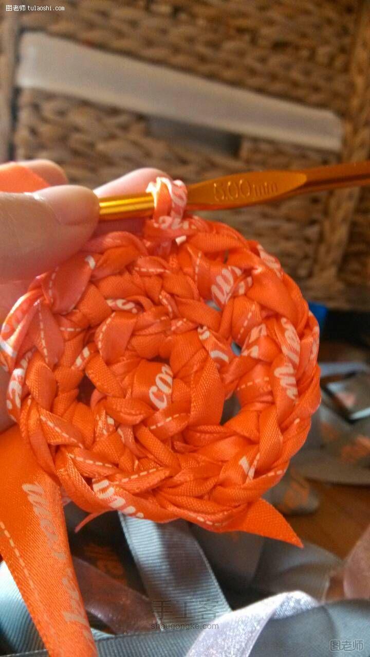 手工编织教程 花朵隔热垫