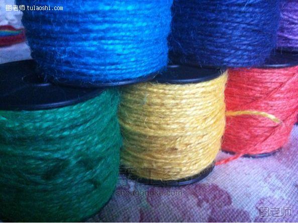 【图文】手工编织教程 如何用麻绳钩针编织彩虹盘垫