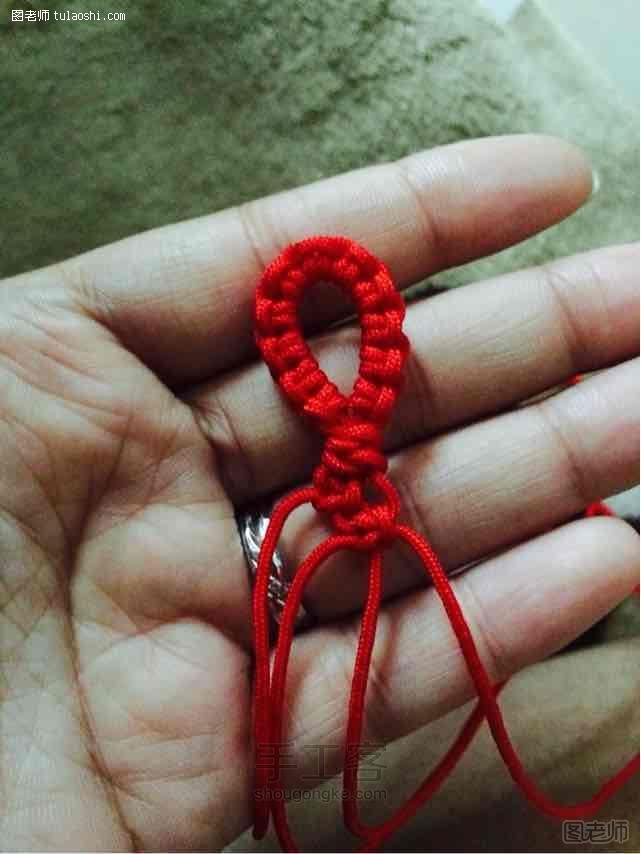手工编织图片教程 红绳编织之岁岁平安窄版手链