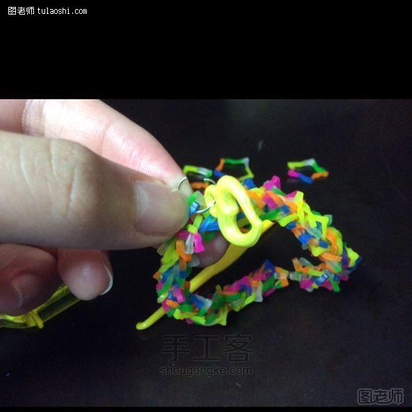 【图文】手工编织图片教程 橡皮筋手链星星款 彩虹织机