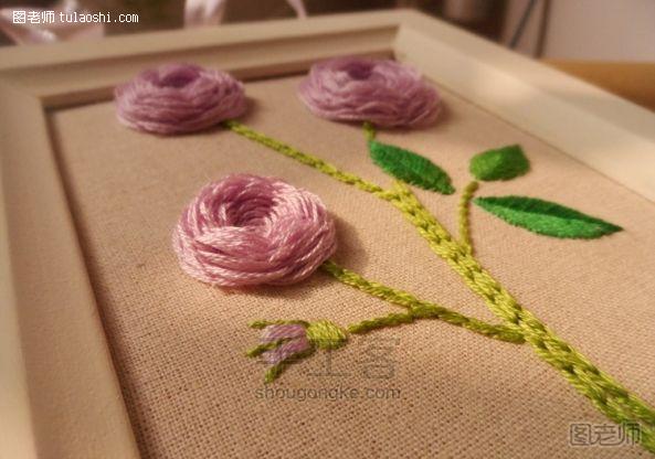 手工编织教程 立体玫瑰刺绣材料包