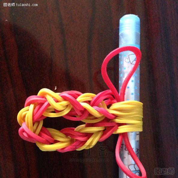【图文】手工编织图解教程 橡皮筋制作------手链 彩虹织机