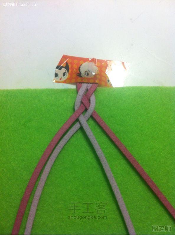 编织diy教程【图】 两款简单韓国绒手绳 DIY手工制作教程