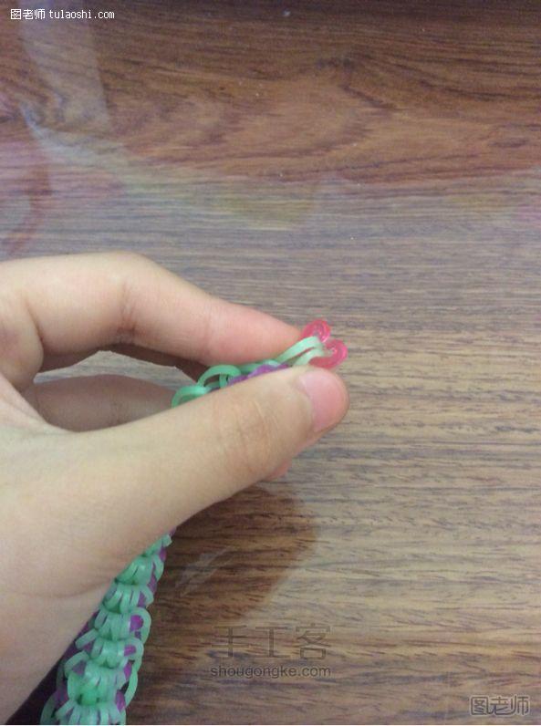 编织教程图解【图】 橡皮筋甜甜圈手链 彩虹织机