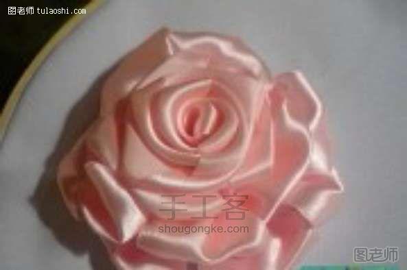 【图】编织教程图解 丝带玫瑰花