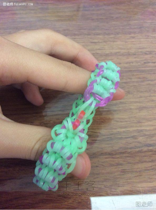 编织教程图解【图】 橡皮筋甜甜圈手链 彩虹织机