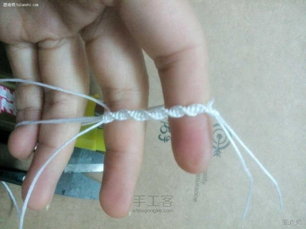 【图】手工编织图片教程 两根绳子做手链/戒指教程