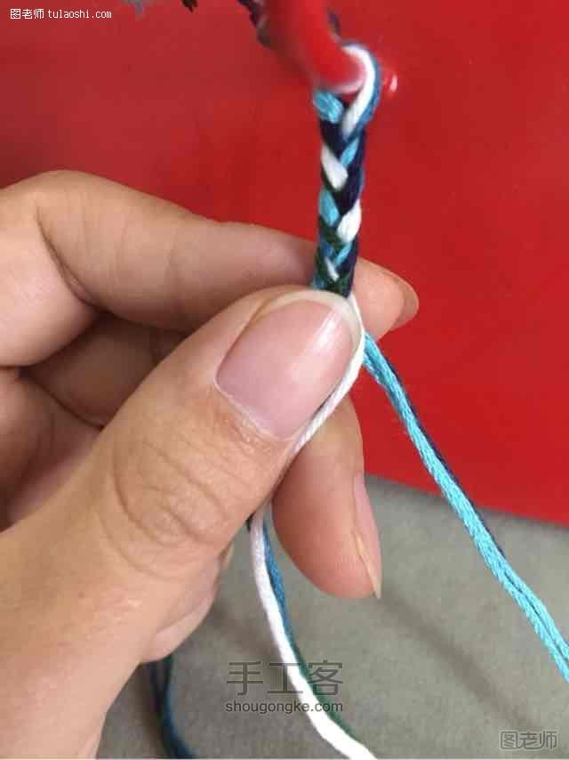 【图】手工编织教程 棉绳编织手链教程