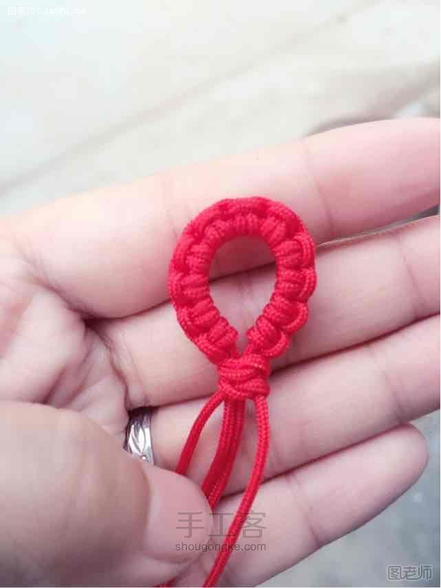 手工编织图片教程 红绳编织之岁岁平安窄版手链