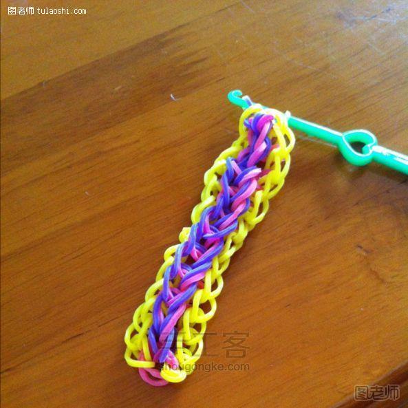 编织教程图解【图文】 橡皮筋手链 彩虹织机DIY