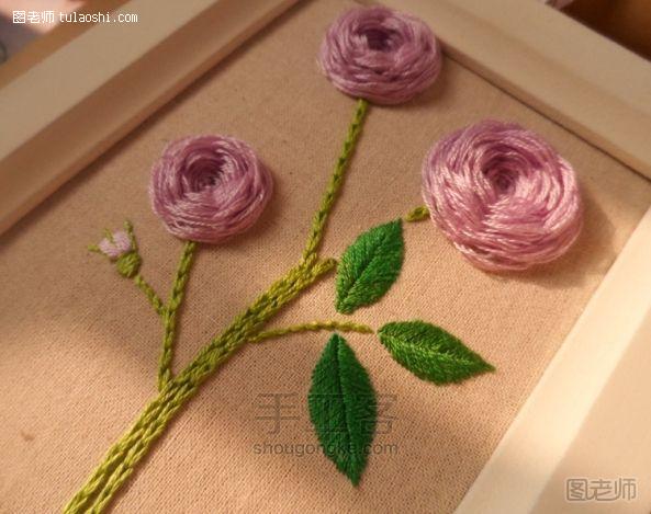 手工编织教程 立体玫瑰刺绣材料包