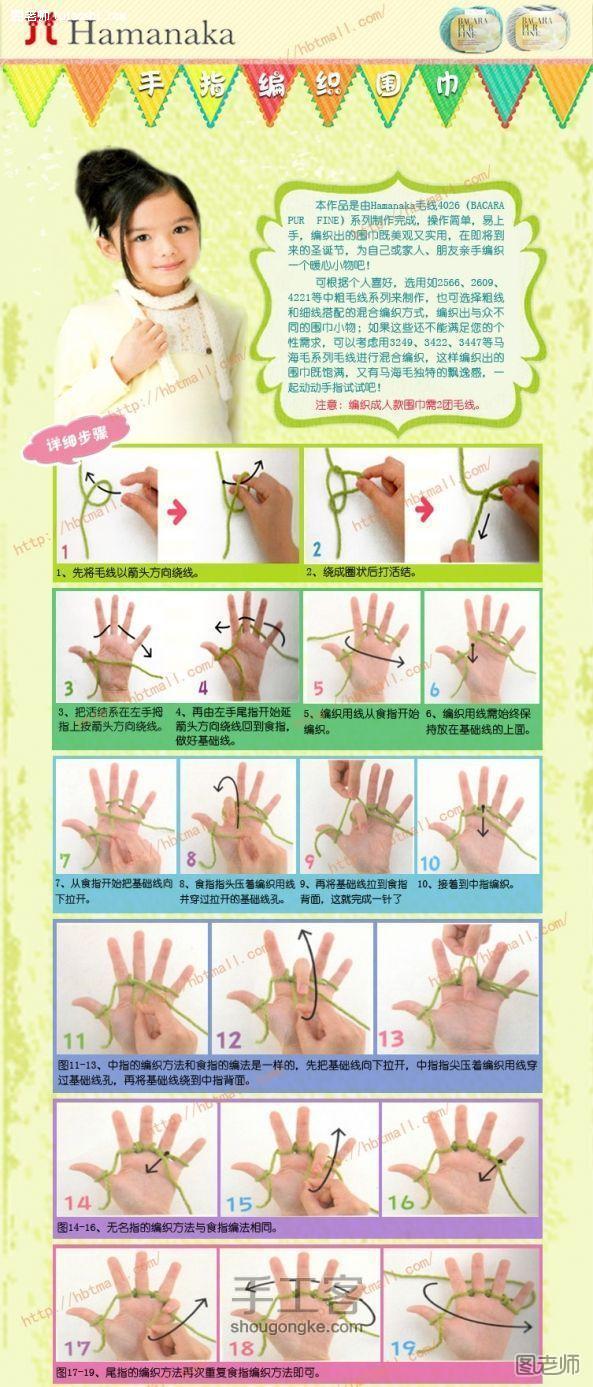 手工编织图片教程【图文】炫酷的手指编织围巾教程