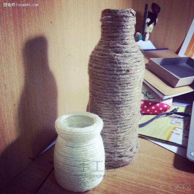 【图文】手工编织教程 小清新麻绳装饰瓶子