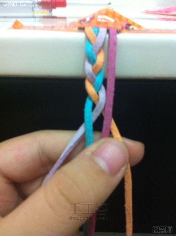 手工编织图片教程【图文】超简单韓国绒手绳DIY编织