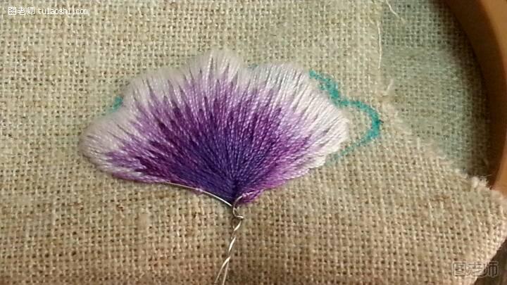 手工编织教程【图】 一朵小花立体刺绣