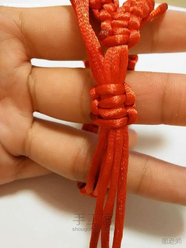 【图】编织教程图解 DIY平结圈圈手镯红绳编法